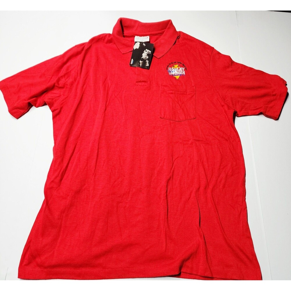 NWT Vintage Harley Davidson Polo 2XL Dale's San Bernardino CA Made In USA